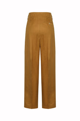 Diane Trousers in Linen and Silk - Mustard | Umit Benan