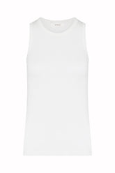 Kate Tank Top in Cashmere and Cotton - White | Umit Benan