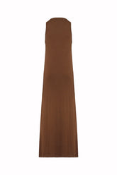 Kate Ribb Dress in Cashmere and Cotton - Chocolate | Umit Benan