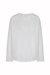 Mariebelle Serafina Blouse in Cotton, Viscose, and Cashmere - White | Umit Benan