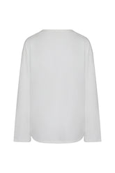 Mariebelle Serafina Blouse in Cotton, Viscose, and Cashmere - White | Umit Benan