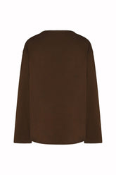 Mariebelle Serafina Blouse in Cotton, Viscose, and Cashmere - Chocolate | Umit Benan