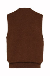 Gilet Marisa in Seta e Cashmere - Cioccolato | Umit Benan