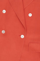 Luisa Blazer in Linen and Silk - Tomato | Umit Benan