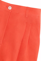 Luisa Trousers in Linen and Silk - Tomato | Umit Benan