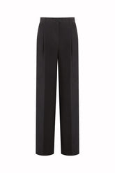 Luisa Trousers in Linen and Silk - Black | Umit Benan