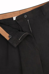 Luisa Trousers in Linen and Silk - Black | Umit Benan