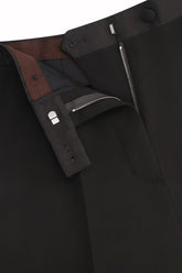 Marghe Tuxedo Trousers in Silk and Wool - Black | Umit Benan