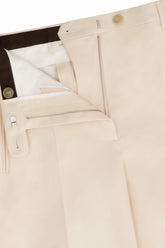 Allegra Trousers in Cotton - Cream | Umit Benan