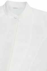 Luisa Tuxedo Shirt in Cotton and Silk - White | Umit Benan