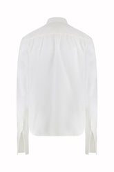 Luisa Tuxedo Shirt in Cotton and Silk - White | Umit Benan