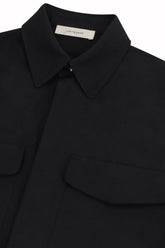 Jonah Overshirt in Linen and Silk - Black | Umit Benan
