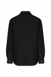 Jonah Overshirt in Linen and Silk - Black | Umit Benan