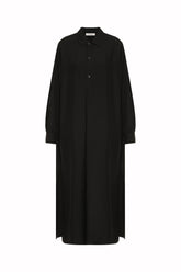 Medina Long Shirt in Silk - Black | Umit Benan