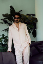 Santiago Overshirt in Silk - Pastel Pink | Umit Benan