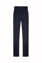 Pietro Trousers in Cotton and Silk - Dark Navy | Umit Benan