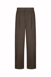 Carpenter Trousers in Cotton and Viscose - Dark Mud | Umit Benan